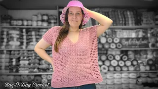 Easy Crochet Summer Top | Poncho Top | bag o day crochet tutorial
