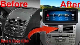 Mercedes Benz C Class C300 Radio upgrade W204  Android stereo replacement Carplay installation