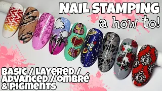 🪧 HOW TO STAMP NAILS | Basic Advanced Layered Ombre Pigment STAMPING | Nail stamping tutorial