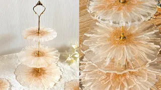 Beautiful 3D Flowers in This Three Tier Cake Stand: Resin Etagere Tutorial