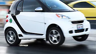 SMART CAR EMBARRASSES  DRAG MUSTANG! 12.53@107MPH! RT66!