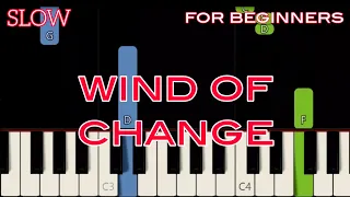 WIND OF CHANGE [ HD ] - SCORPIONS | SLOW & EASY PIANO TUTORIAL