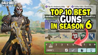 Top 10 Best Guns in Season 6 CODM | Gunsmith Loadout/Class Setup | Cod Mobile