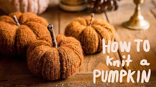 How To Knit A Pumpkin - Easy Fall Knitting Decor Tutorial