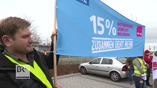 Postler protestieren in der Mittagspause