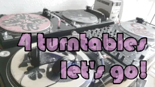 4-Decks Underground Techno Vinyl Mix (DJing on Four Turntables)