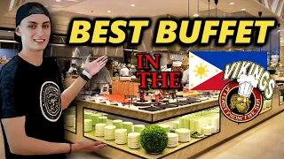 Foreigner try MANILA'S LEGENDARY BUFFET! 😲🇵🇭 *extremely succulent* || Vikings MOA Food Review