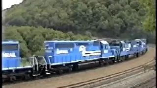 TWO SLOW TRAINS ON HORSESHOE CURVE 1991