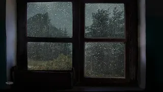 Cozy Window Rain & Thunder | Be Asleep in 10 min | Heavy Rain for Sleep, Study and Relaxation