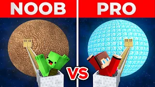 JJ And Mikey NOOB vs PRO Road To DIRT And DIAMOND Planets in Minecraft Maizen