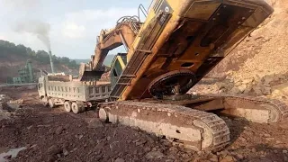 WOW!!! TOP World's Excavator Fail Win Skills | PC8000 Heavy Equipment Excavator & Dump Truck