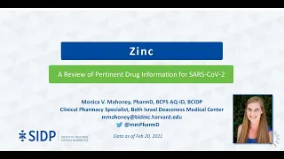 Zinc: Evidence-Based Health Information Related to COVID-19