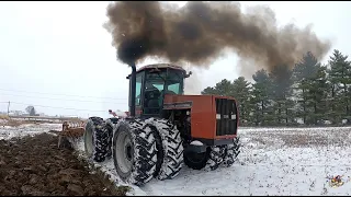 Plowing a Snow Covered Field near Arcanum Ohio