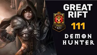 ДИАБЛО 3 ВП 111 ОХОТНИК НА ДЕМОНОВ | DIABLO 3 GREAT RIFT LVL 111 DEMON HUNTER | RANK 421