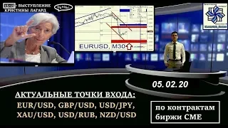 Прогноз курса валют: торговые сигналы по  EURUSD, GBPUSD (форекс по биржевым объемам CME) 05.02.20