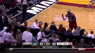 LeBron James plays catch with fan