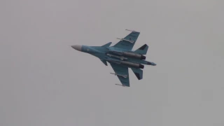 МАКС-2017: Проход Су-34, Су-35, Т-50, роспуск и пилотаж Су-34