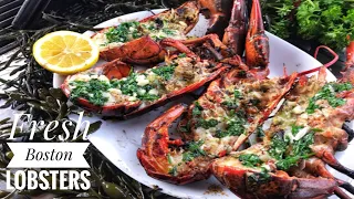 How to Split and Best Way Grill a Whole Lobster - Warning! Live Kill!