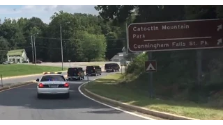 The Presidential Motorcade to Camp David