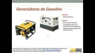 ¿Que Me Conviene Mas,  Un Generador a Diesel, A Gas o A Gasolina?
