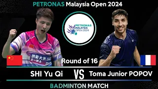 SHI Yu Qi (CHN) vs Toma Junior POPOV (FRA) | Malaysia Open 2024 Badminton | R16