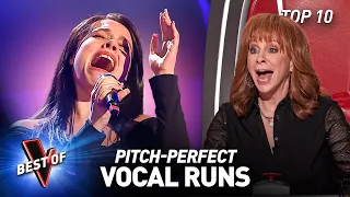 Talent with PITCH-PERFECT Vocal Runs STUNNED the Coaches of The Voice | Top 10