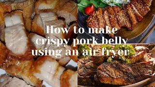 How to make crispy pork belly using an air fryer |Delicious 😋 air fried crispy pork belly  #shorts