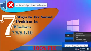 How to fix "No Audio Output Device is Installed." in Windows 7/8/8.1/10 [7 Ways]-100% Fix