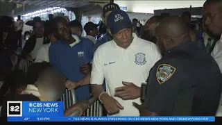 Mayor Adams visits asylum seekers as New York City's crisis continues