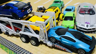 Kids Toy Video Cars Being Carried By Transportation Vehicle | Luckson and Libisa.