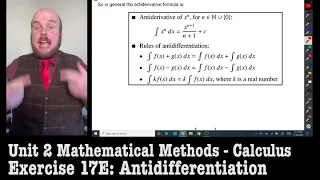 Maths Methods Unit 2: Calculus - Antidifferentiation (Ex 17E) Part 1