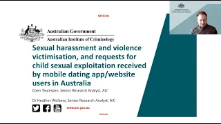 Sexual harassment, violence, and child sexual exploitation on dating apps/websites in Australia