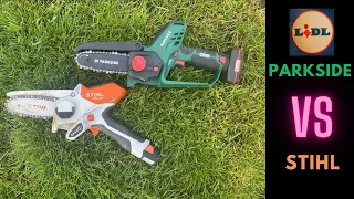 La mini tronçonneuse PARKSIDE détruit la STIHL gta26 !!!!!