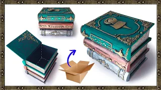 How to make a BOOK-shaped BOX | 3 fake books