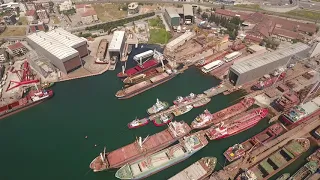 Sanmar Shipyard Tuzla Drone View