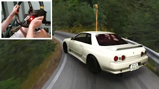 DRIFTING on Super Narrow Touge (Imosenotaki) - Assetto Corsa | Steering Wheel Gameplay