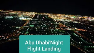 Night Flight Landing Abu dhabi International Airport