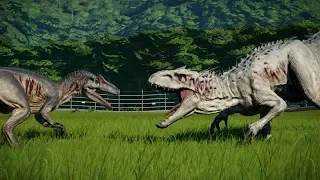 INDOMINUS REX vs ALL CARNIVOROUS DINOSAURS - Jurassic World Evolution