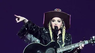 Madonna performs Express Yourself on The Celebration Tour in Austin, Texas on 4/14/24.
