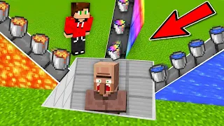 UŻYŁEM WSZYSTKICH PŁYNÓW DO ULEPSZENIA WIEŚNIAKA w Minecraft! LAWA vs WODA vs TĘCZA!