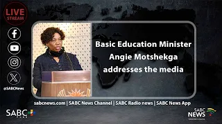 Basic Education Minister Angie Motshekga addresses the media on the 2023 NSC examination