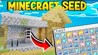 🔥 God Seed 🌱 For Minecraft PE 1.20+ || 2 ENCHANTED Apples 🍎 and 20 DIAMONDS!!