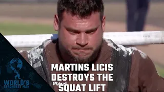 2017 World's Strongest Man | Martins Licis Destroys the Squat Lift