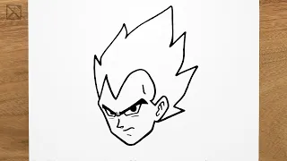 How to draw VEGETA (Dragon Ball Z) step by step, EASY