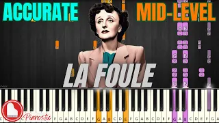 La Foule 🎠 ACCURATE Piano Tutorial 🎠 Edith Piaf [Sheet Music + Midi]