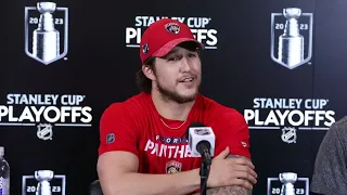 Brandon Montour, Carter Verhaeghe — Panthers Playoff Postgame: Florida 4, Toronto Maple Leafs 2