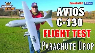 HobbyKing / Avios Lockheed C-130 Hercules PARACHUTE DROP and ESSENTIAL RC FLIGHT TEST