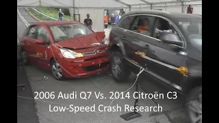 2006 Audi Q7 Vs. 2014 Citroën C3 Small-Overlap Low-Speed Crash Test