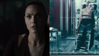 DIANA MEETS VICTOR STONE -JUSTICE LEAGUE SNYDER CUT VS JOSSTICE LEAGUE -SIDE BY SIDE COMPARISON