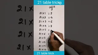 21 table trick | table trick of 21 | table of 21 | 21 ka table trick | #table #tables #short #shorts